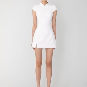 Elegant White Cap Sleeve Dress